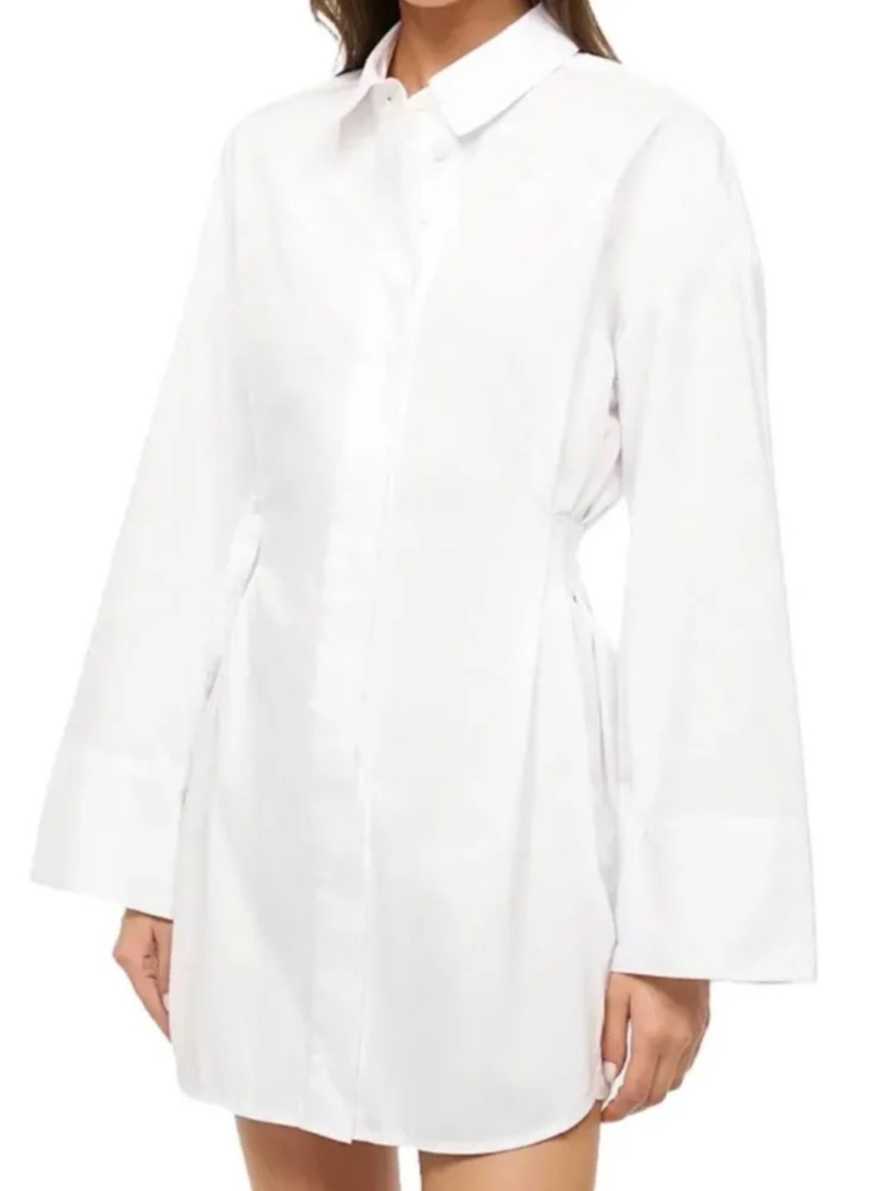 STAUD White Oversized Shirt Mini Dress - Picture 2 of 5